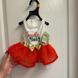 Santa Baby Pet’s Dress - Red and Gold